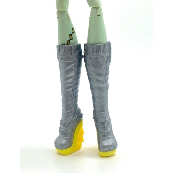 Monster High Doll Frankie Stein Freaky Fusion Tall Silver Yellow High Heel Boots - Picture 1 of 3